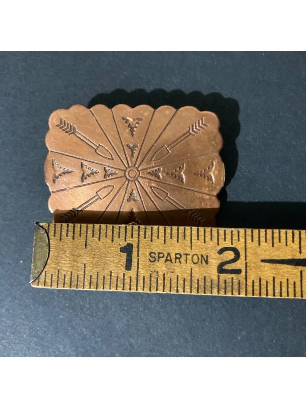 Southwest Native American Inspired Stamped Copper Arrow Brooch